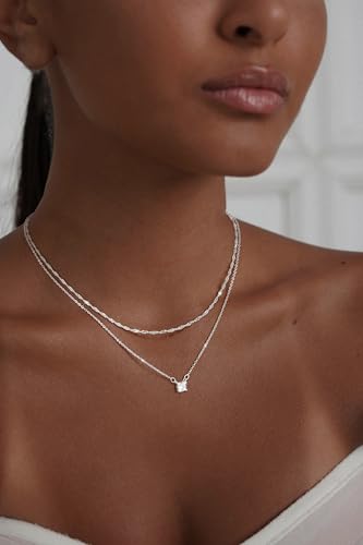 Gold Necklace for Women 14K Gold/Silver Plated Choker Diamond Necklace Set for Women Simple Dainty CZ Gold Chain Trendy Jewelry Accessories3