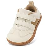 STQ KIDS Boys Girls Trainers Toddler Wide Toe Box School Shoes Zero Drop Barefoot First Walking Shoe Lightweight Casual Running Tennis Sneaker Beige Brown 10 UK Little Kid