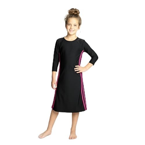 Image of Shira Modest Girls Swim Dress | 3 /4 Sleeve Swimdress, Full Coverage Bathing Suit | Tznius UPF 50+ Quick-Dry