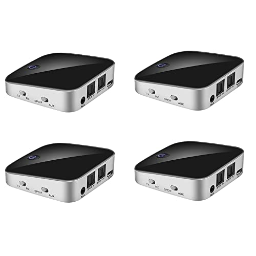 Decqerbe 4 adaptadores Bluetooth 5.0 -029 2 en 1, transmisor Bluetooth de 3.5 mm, receptor de audio AUX SPDIF para auriculares y altavoz
