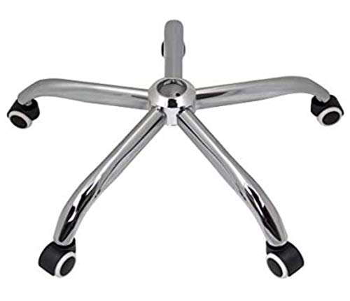 Image of Chrome Spider Chair Base with Twin Caster (26 inch, Black, White, Modern Style, 66 cm W x 10 H, 26 inches D, 2 kg, 1 piece, Steel Chrome Frame, Wheels, Irregular Shape, Office Chair Base)