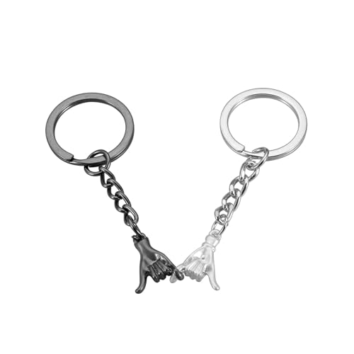 Image of Matching Keychains for Couples, Romantic Gifts for Boyfriend Girlfriend, Anniversary Valentine's Day Presents, Best Friends Keepsakes, Long Distance Relationship Tokens, Alloy Keychain 3cm