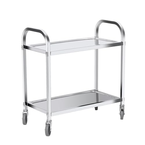 lyxamjrzyp Mesa Acero Inoxidable con Ruedas Y Estante Inferior, Mesa de Trabajo de Cocina Comercial para Restaurante, Hogar Y Exterior(95x50cm/37.4x19.6in)