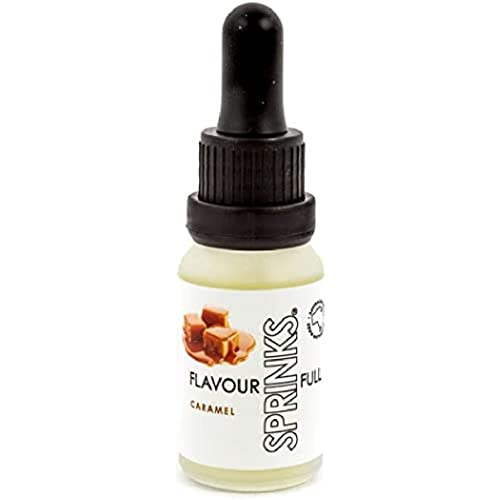Sprinks Caramel Flavour 15ml | Premium Oil Soluble Flavouring | Perfect for Cakes Syrup Desserts and Chocolates
