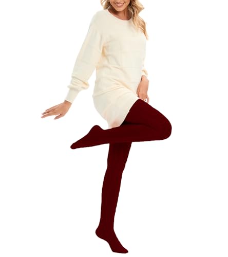 Image of Sexybody Women's Thigh High Socks Over the Knee Knit Socks, Winter Leg Warmers Stockings Knee High Tube Arctic Fleece