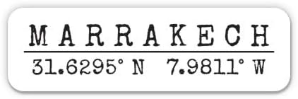 Marrakech Morocco - City Coordinates Travel Luggage Vinyl Sticker Decal (7 Wide)
