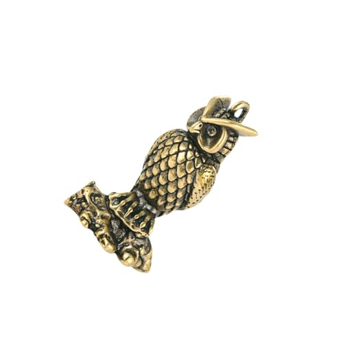dijiusidy Mini Porte-clés Hibou, Ornement en Laiton de qualité supérieure, breloque pour la décoration intérieure. Petite Statuette de Hibou, Plus qu'un...