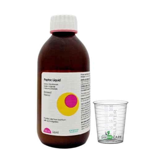 Peptac Liquid Aniseed 500 ml Sugar-Free Indigestion Relief - Free Measuring Cup - Fast-Acting Heartburn Indigestion Acid Reflux and Nausea Relief