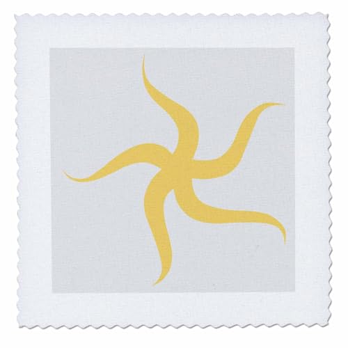 8x8 inch Quilt Square - Dancing Yellow Starfish- Fun Art- Beach Sanders Creations