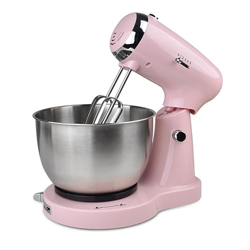 FfiMe Stand Mixer, 3.2L Baked Goods Mixer, 5 Speed Adjustable, Double Mixing Blades, 350W Electric Kitchen Mixer with Stainless Steel Bowl, Dough Hook, Whisk