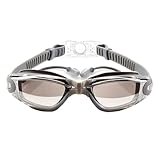 IUVYTA Gafas de natación Profesionales for Adultos, Gafas de natación antiniebla, Impermeables, Ajustables, de Silicona, Gafas de natación for Hombres y Mujeres para Adulto(Silver)