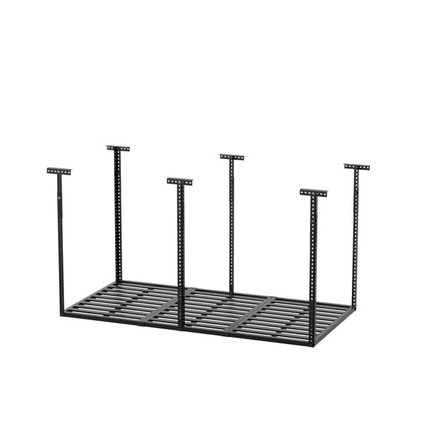 NovaXZ 3x6 Overhead Garage Storage Rack, Heavy Duty Adjustable Ceiling Mounted Storage Racks, 750LBS Weight Capacity, Black, 21298358