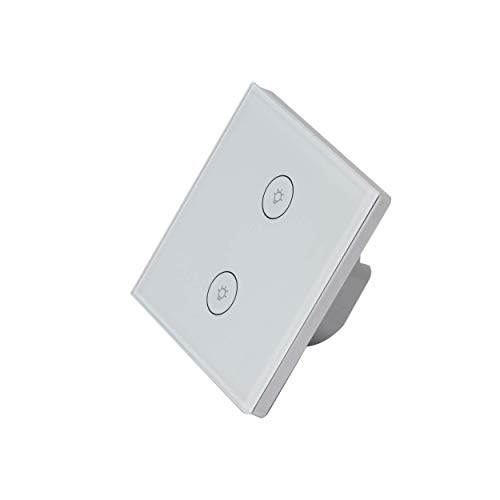 Preisvergleich Produktbild GT Intelligente Schalter, WiFi Intelligente Lichtschalter Gehärtetes Glas Berührungsempfindlich Einfache Installation Kompatibel mit Alexa Und Google Home Kein Hub Erforderlich (1-Wege-2-Gang)