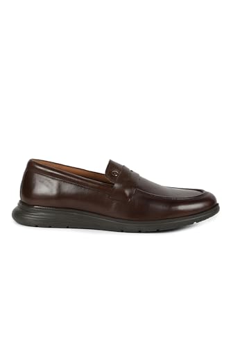 Image of Louis Philippe Men Premium Leather Breathable Lining Material Light Weight Flat Heel EVA Sole Casual Slip-on Shoes