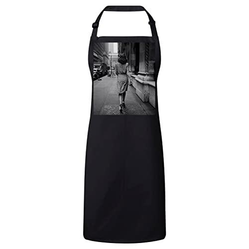 Tablier cuisine premium noir femme élégante New York photo vintage chic