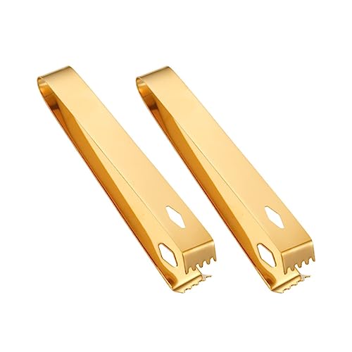 STOBAZA Professional Bar Ice Clip Food Clamp for Serving Polishing Ice Clamp Sawtooth Edge Set of 2