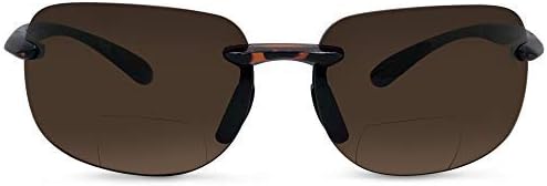In Style Eyes Lovin Mawi - Lentes de sol bifocales envolventes, lentes de lectura sin montura con protección UV, lente polarizada, tortuga de alta