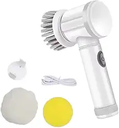 Escova Elétrica de Limpeza Giratória Sem Fio e Recarregável USB, Esfregão Rotativo Multifuncional para Limpeza Profunda de Banheiro, Cozinha, Rejunte, Pia, Vidro e Carro
