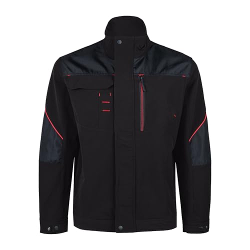 WORK IDEA Herren Slim-Fit Stretch Arbeitsjacke: Strategisch verstärkt professionelle Eleganz mit modernem Komfort