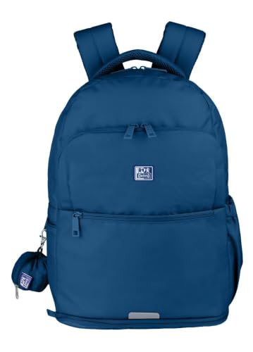 Oxford B-Out, Mochila Escolar Unisex, 30L, 42cm, Bolsillo Acolchado para Portátil, Compartimento Isotérmico, Poliéster Reciclado RPET, Color Azul Marino