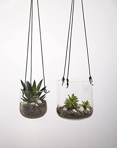 Ilpo Lifestyle Plant Hanger Succulents Cactus Air Plants Terrarium Boho Candles Hanging Pot Macrame Alternative Indoor Outdoor Fake Real Plants Home Decor Glass Modern Minimalist 2 Piece Set #TOP17