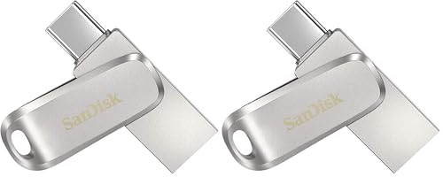 Image of SanDisk 64GB Ultra Dual Drive Luxe USB Type-C - SDDDC4-064G-G46, Black (Pack of 2)