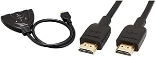 Amazon Basics 3 Port HDMI Switch & High-Speed, Ultra HD HDMI 2.0 Cable, Supports 3D Formats and with Audio Return Channel, 0.9 m