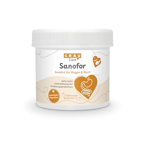 GRAU - das Original - Sanofor, Heilmoor zum Aufbau der Darmflora, für eine Vitale Darmschleimhaut und -Flora 1er Pack (1 x 500 g), Ergänzungsfuttermittel für Hunde und Katzen