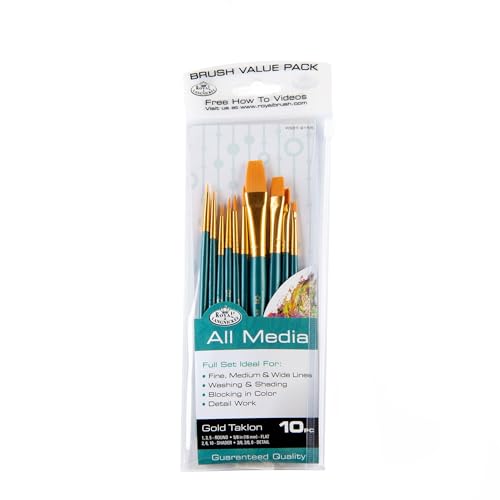 Royal and Langnickel Taklon Variety Brush Set - Gold (Pack of 10)