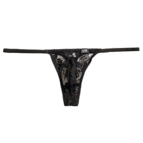 Men's Low Rise Lace Sexy Briefs Sheer Mesh Bikini Briefs T-Back G-string Underwear2