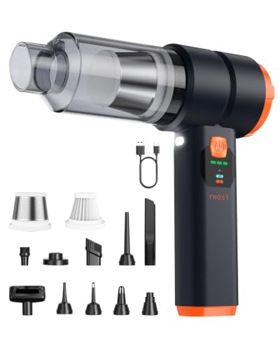 Image of Portable Cordless Car Vacuum,4-in-1 Handheld Cordless Vacuum with 30000Pa Suction,130000 RPM,6800mAh Battery,10 Nozzles,Rubber Paint Material for Car,Home,Birthday Gifts for Men Dad Husband(Soft Black