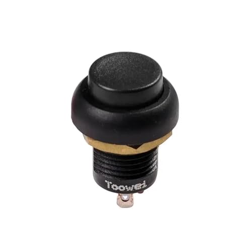 Interruptor pulsador verde de 12mm con botón elevado para cajas de proyectos DIY 2
