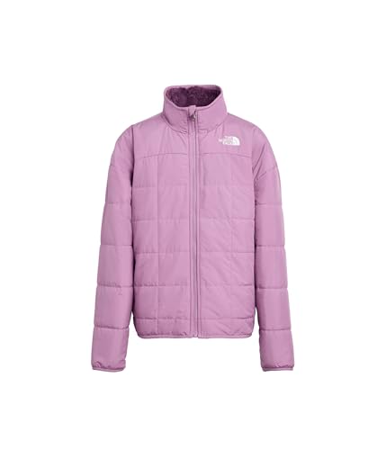 Image of The North Face Girls Reversible Shasta Full Zip Jacket | Kids' Puffer Coat with Synthetic Insulation, Fleece Lining & Water-Repellent Finish, Hushed Lavender /Chroma Purple, X-Large