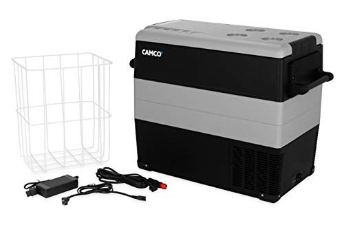 Camco 51518 CAM-550 Portable Refrigerator, AC 110V/DC 12V Compact Fridge/Freezer, 55-Liter - Keeps Food and Drinks Cold While On-The-Go - Ideal for Road Trips, RVing, Camping, Boating and Tailgating