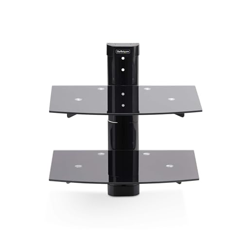 StarTech.com Double Étagère AV Murale Flottante Support à Hauteur Ajustable pour Sous Télévision Support Mural pour TV Organiser 'Équipement AV - vue 5
