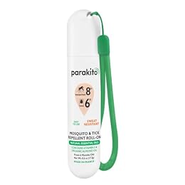 Parakito DEET-Free Mosquito & Tick Repellent Roll-On – Lab Proven 8H Protection Against Mosquitoes - 6H Against Ticks – Sweat & Water Resistant - Pleasant Scent Alcohol-Free. Family Friendly (0.6 oz)