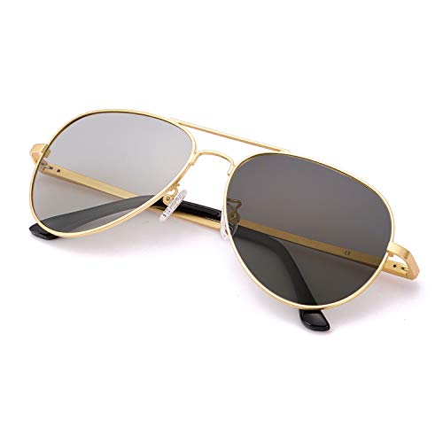 Image of SODQW Mens Polarized Photochromic Sunglasses, Aviator Sport Driving Sunglasses, UV 400 Protection with Large Metal Frame