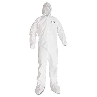 Kimberly Clark 44334 Kleenguard A40 Coveralls Zip Front/Elastic Wrist Hood KCC, X-Large, White