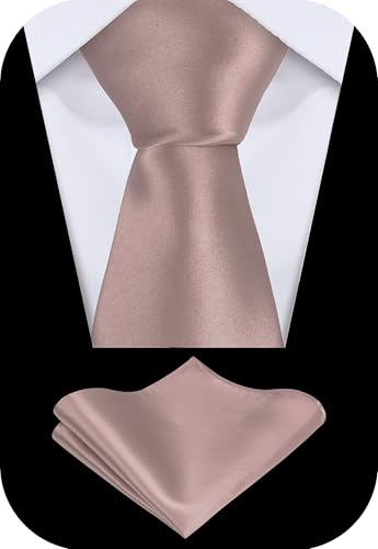 Image of TIE G Solid Satin Woven dyed Color Formal Black Necktie and Pocket Square Sets in Gift Box