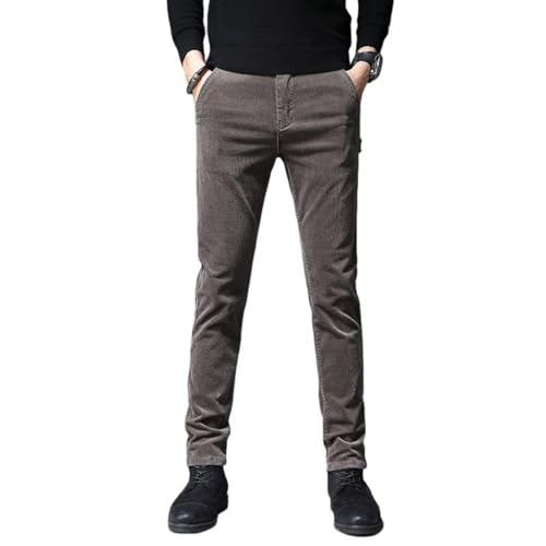 Pantalon velours homme épais et élastique coupe slim droit confortable