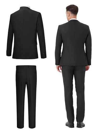 Suits for Men Slim Fit 3 Pieces Tuxedo Blazer Vest Pants Notch Collar Shirt Bow Tie Prom Party Wedding Business Dinner2