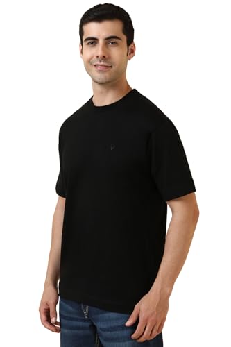 Image of Allen Solly Men's Cotton T-Shirt | Drop Shoulder | Back Print | Regular Fit | Casual Streetwear Style