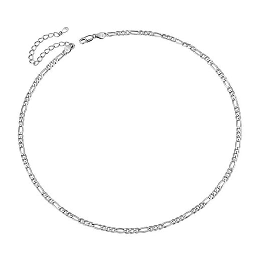 ChainsPro Herrkedjor 925 sterling silver kedja halsband för män kvinnor halsband, födelsedag alla hjärtans dag present till pojkvän pappa far män, 3/5 mm bredd, 18-30 tum (med presentask),