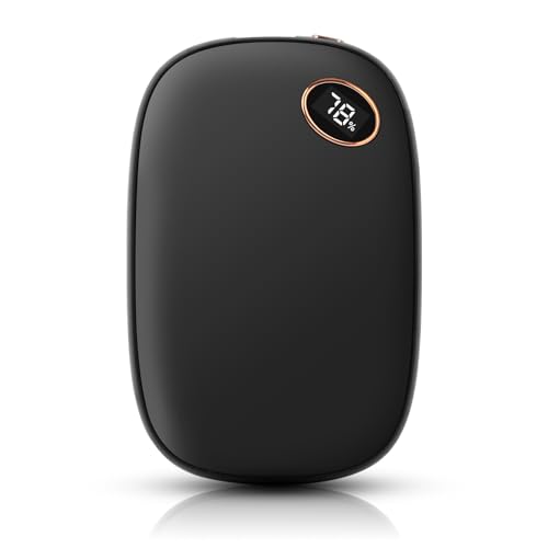 Hand Warmers Rechargeable, Dual Side Heating, 6000mAh Electric Hand Warmers, 12Hrs Long Safe Heat, Portable Pocket Heater, Gifts for Christmas, Outdoor, Golf, Hunting, Camping Accessories