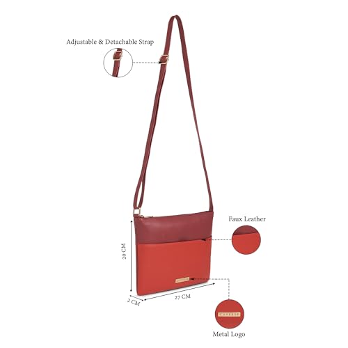 Image of Caprese Kiwi Medium Sling Bag for Women with Adjustable Strap & Zipper Closure for Comfortable Wear | Versatile Handbag for Everyday Use, Travel, and Special Occasions