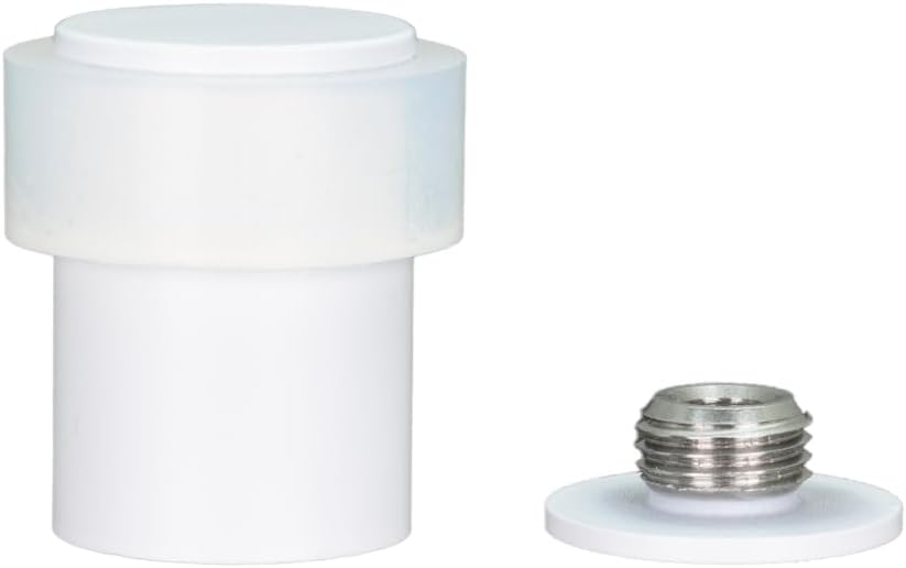 EVI Door Stops |White Stainless Steel Door Stopper - Screw Fastening - Rubber Protector - 0.94 x 1.38 Inch Door Stop