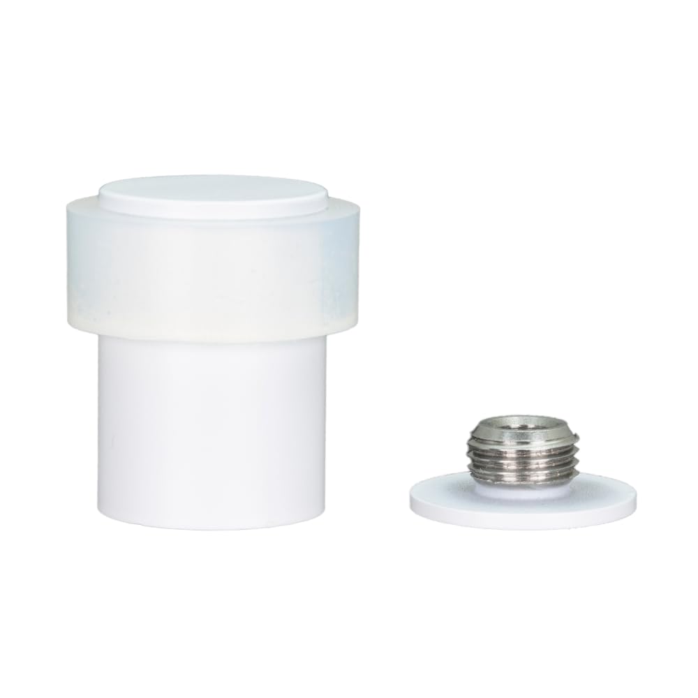 EVI Herrajes | Door Stop | Stainless Steel | 24 x 35 mm | Screwed Base | White Lacquered | Includes Screw + Mounting Plug | Mod. I-199/24X35-BCBBL