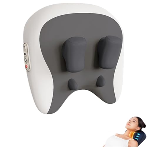 Velmores Pillow Neck & Shoulder Massager, 2025 New Velmores Massager, 6D Rolling Nodes Mimic Professional Massage Therapy, 42°c Heat, Three Modes and Strengths for Nape, Shoulder, Legs (gray)