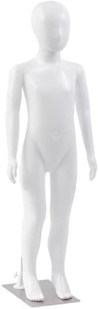SereneLifeHome Kid Torso Dress Form Mannequin - Detachable & Adjustable Mannequin Full Body Stand (Female), Shows Vivid Facial Expressions, Fits All Kinds of Clothes - SLMAQKDSK.5, White