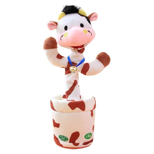 Sulxyi Dancing Cactus Toy, Talking Plush Animal, Singing Mimicking Toy, Interactive Animal Toy, Christmas Cactus Plush, Interactive Entertainment Festive Design Voice Recording Fun for Boys & Girls